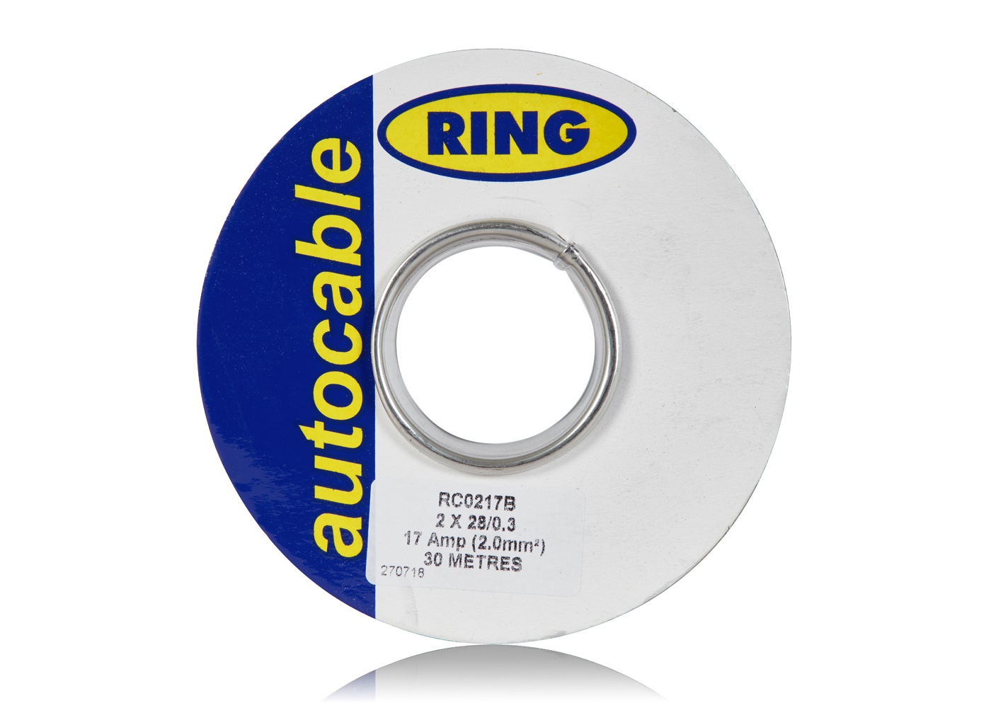 Top of RC0217B black twin core flat audio cable